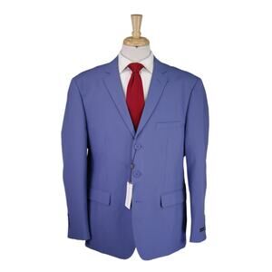Alain Dupetit French Blue 3-Btn Modern Fit Suit 44S Men's New